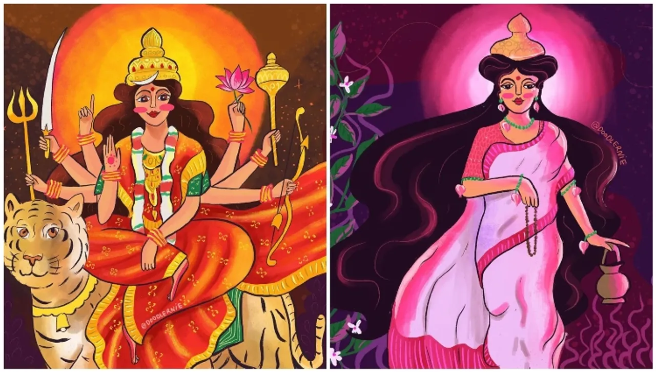 This doodle artist is celebrating the nine avatars of Goddess Durga through her art
