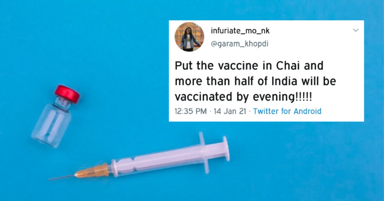 From Chhole to Chai, desi Twitter jokes about putting the vaccine into everything