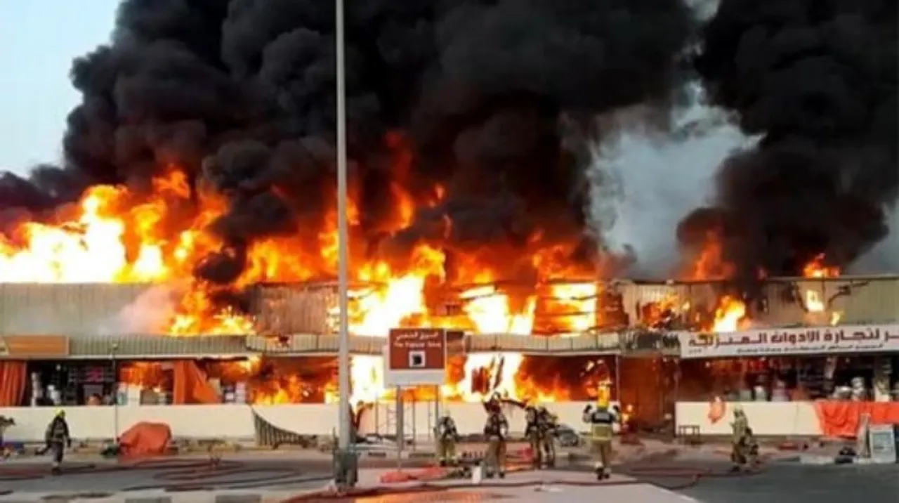 UAE witnesses a massive fire at the Ajman Market