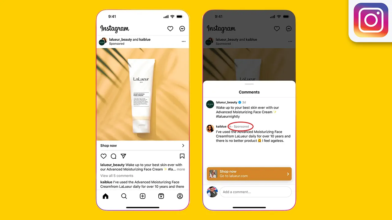 Instagram Adds Sponsored Creator Endorsements in Ad Comments
