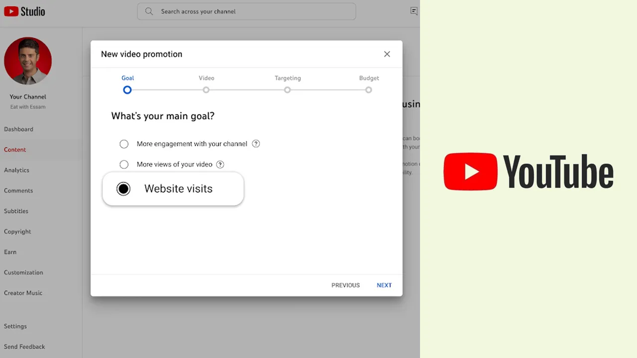 YouTube introduces 'Website Visits' goal 