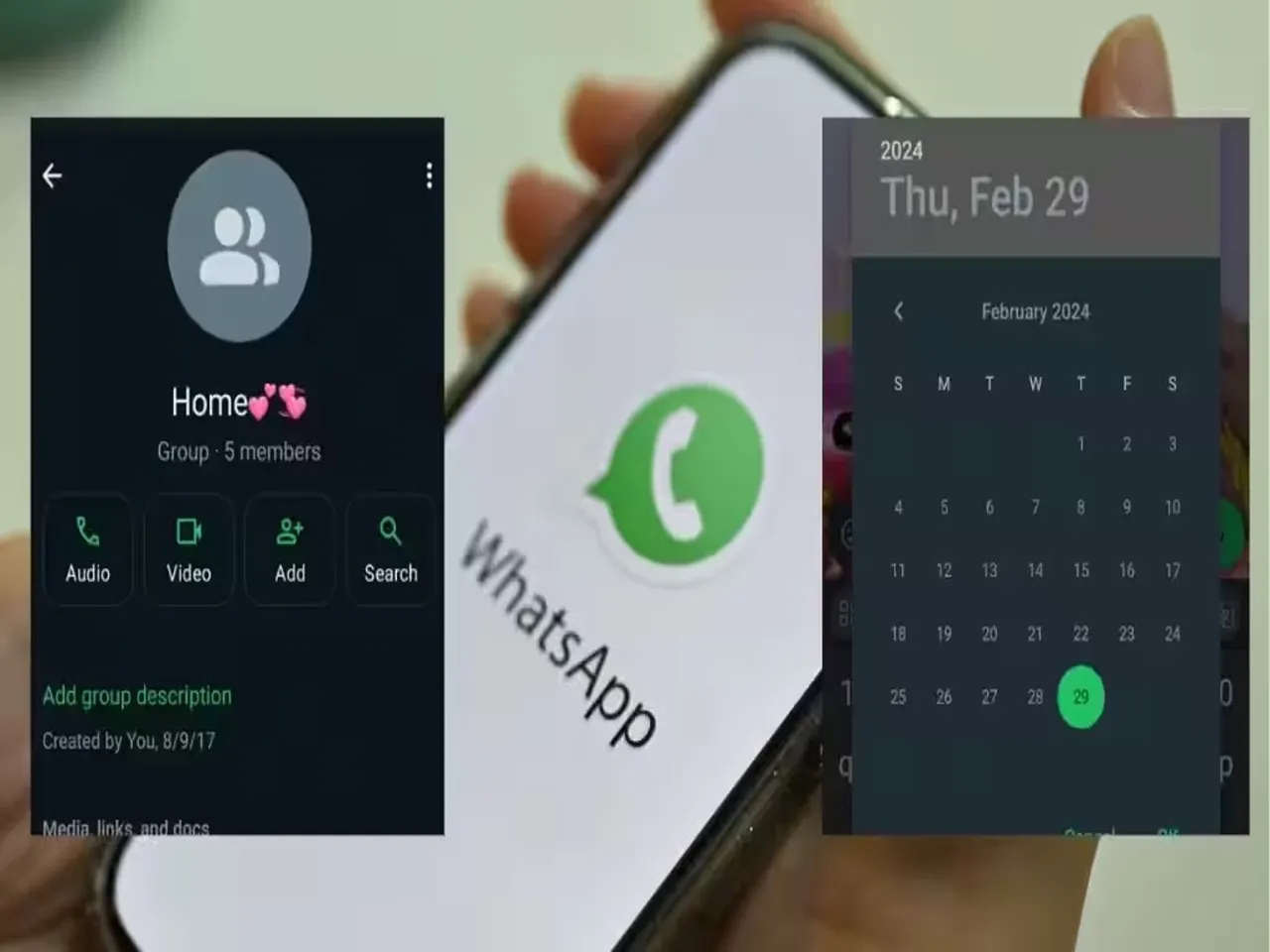 WhatsApp search by date feature