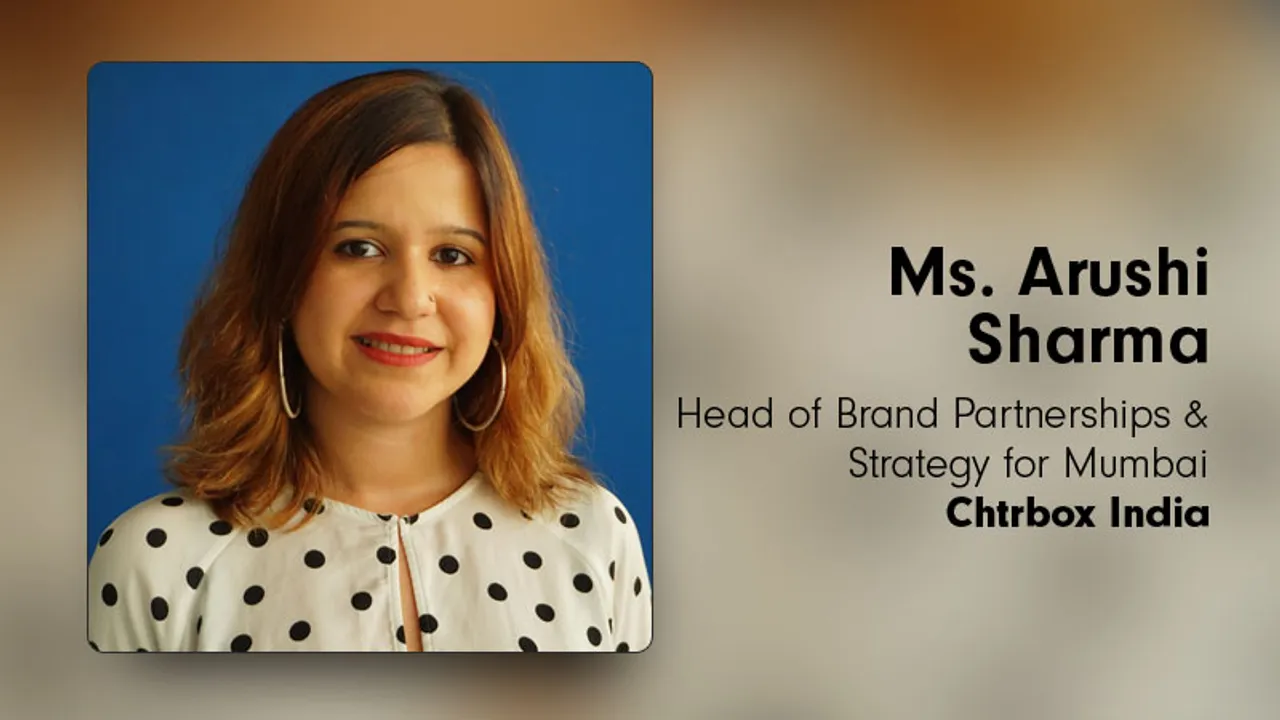 Arushi Sharma to head Brand Partnerships and Strategy for Chtrbox in Mumbai