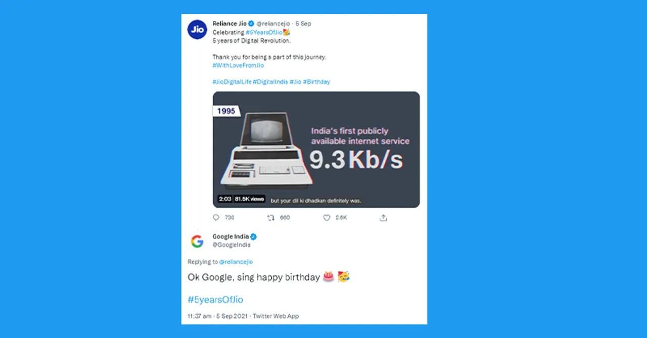 Caselet: How Jio's 5-year anniversary Twitter campaign roped in brands as influencers