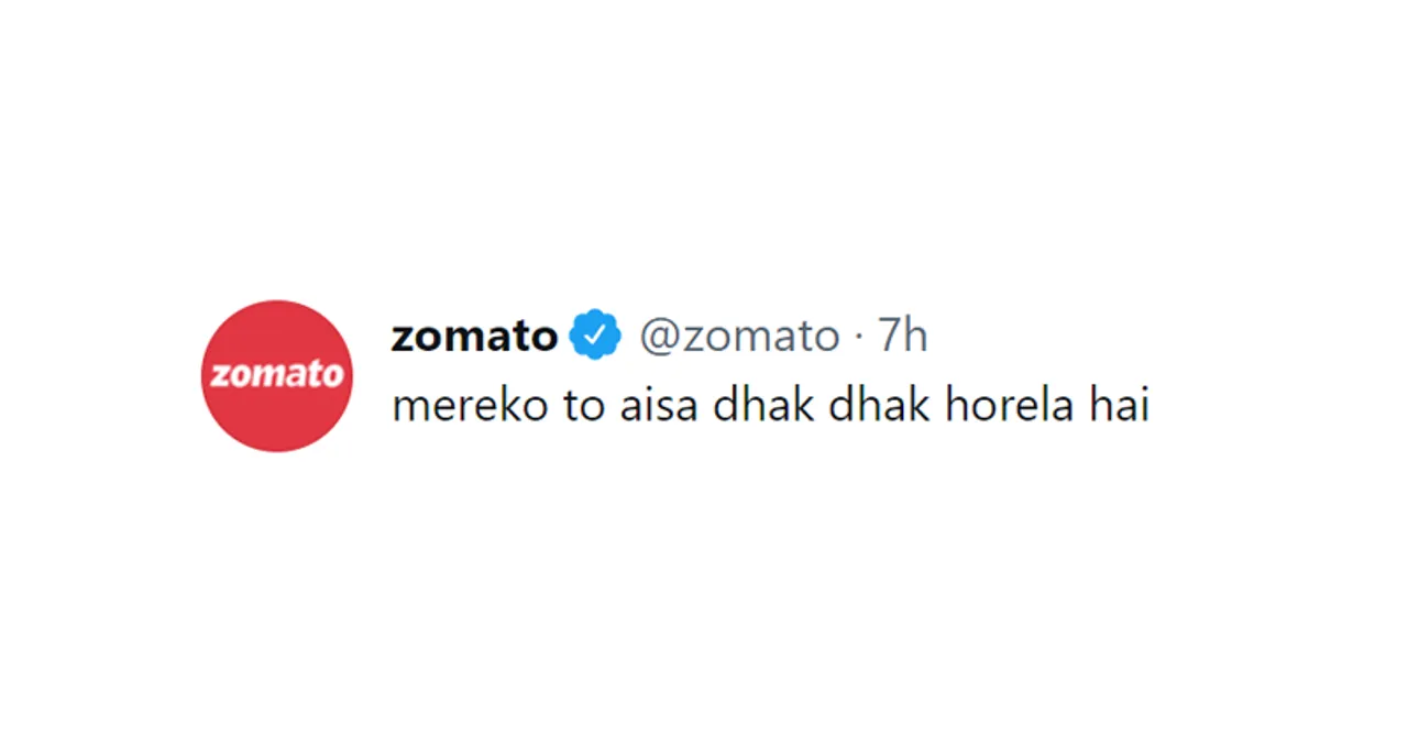 Brands react to Zomato’s ‘Dhak Dhak Horela’ moment