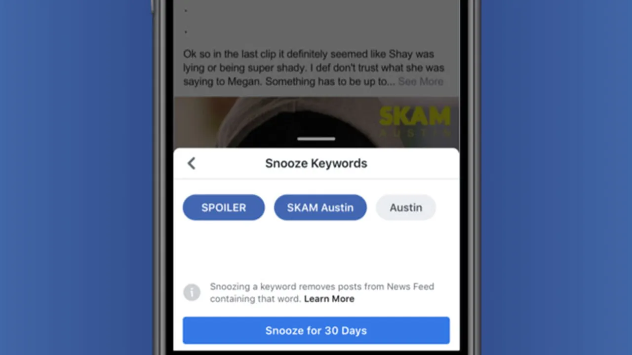 Keyword Snooze: A New Way to Help Control Your Facebook News Feed