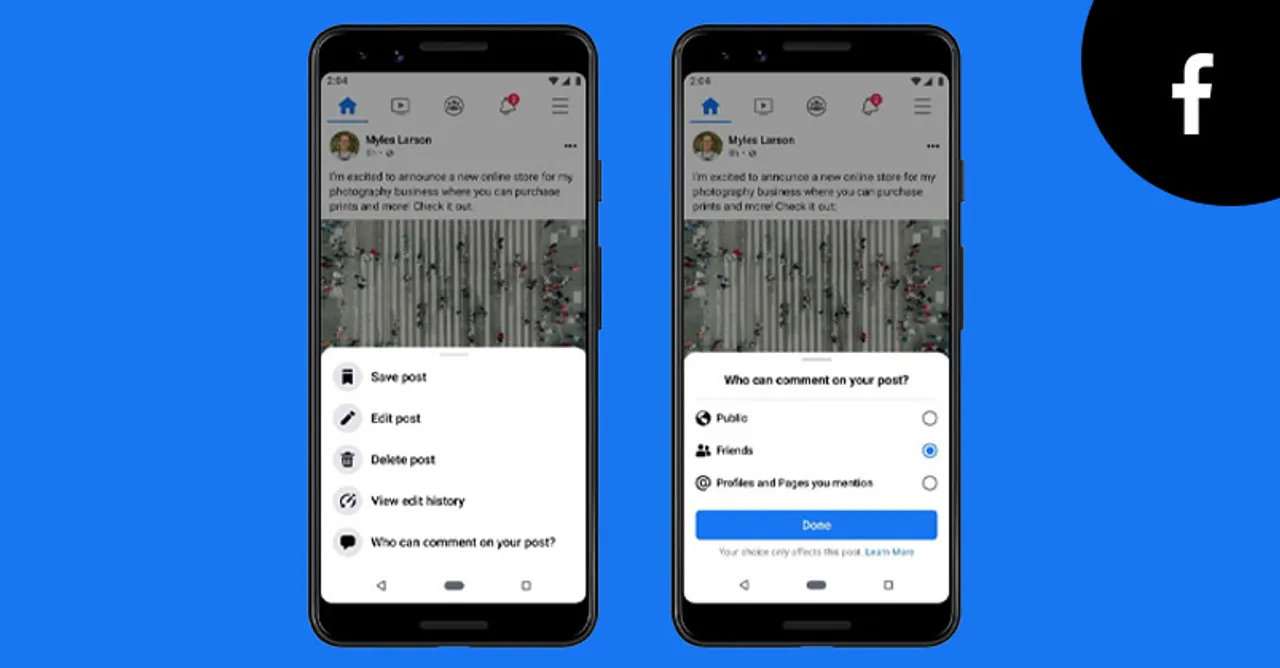 New Facebook feature let the user control what they see and who can comment on their post