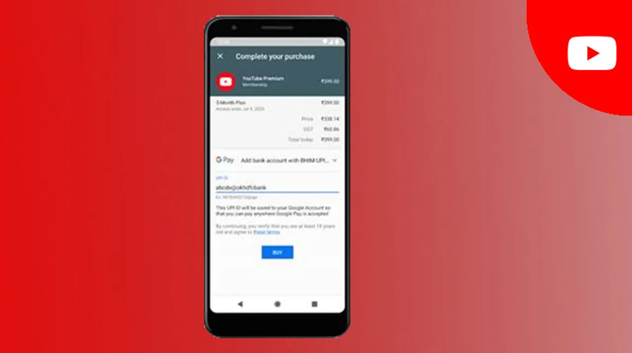 YouTube payment