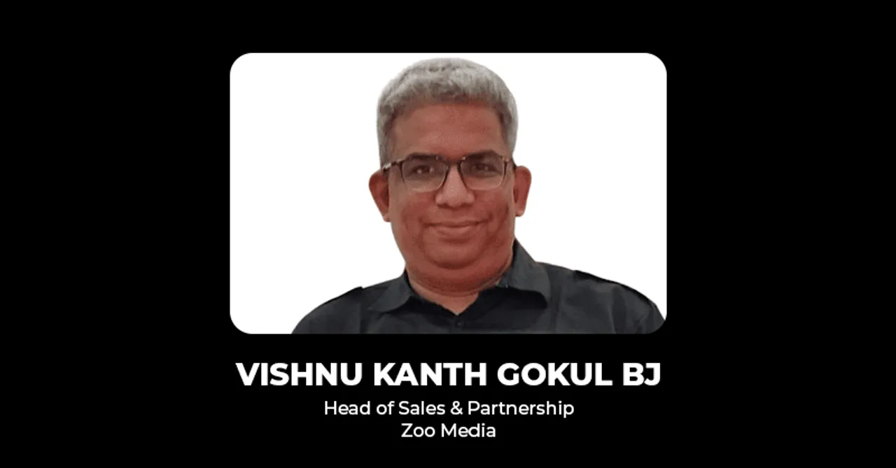 Vishnu Kanth Gokul BJ joins Zoo Media as Head of sales and partnership