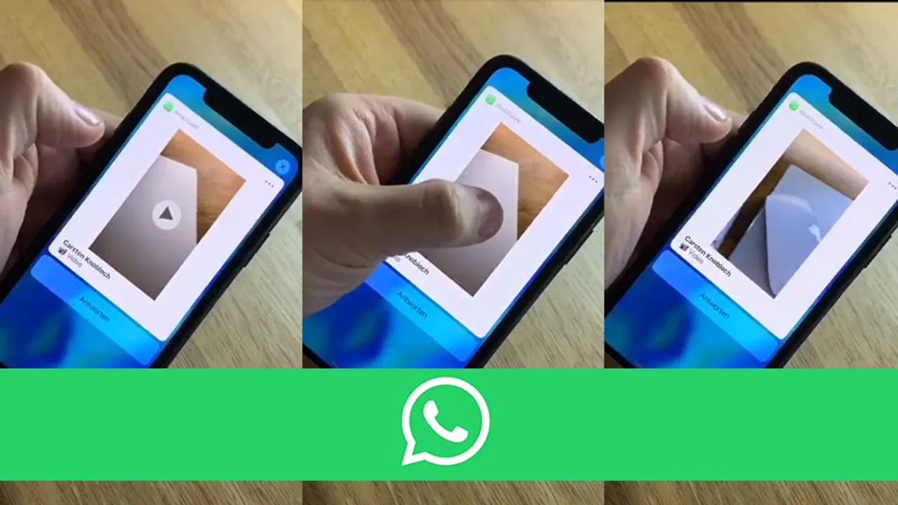 WhatsApp tests a new feature on iOS, showing a preview of a video received