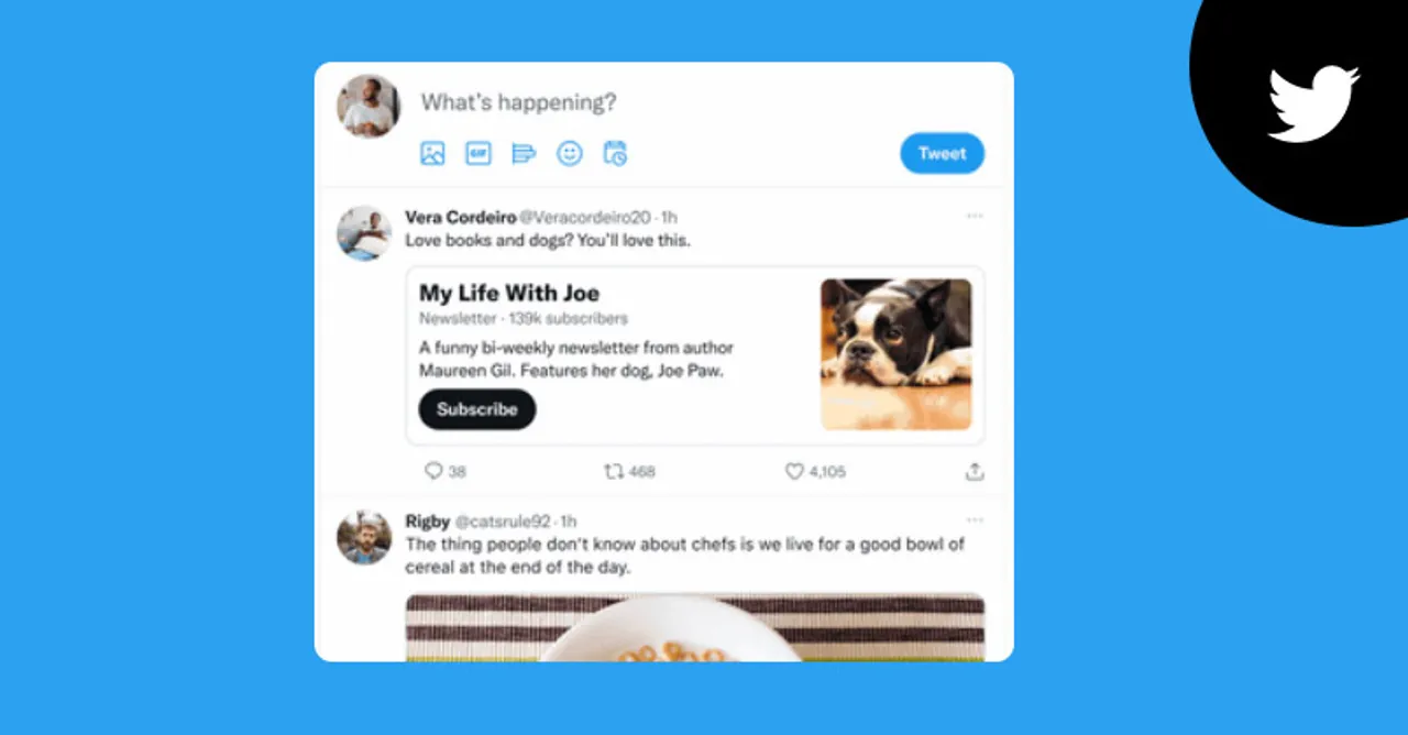 Users can now subscribe to newsletters from Tweets in their Twitter timeline