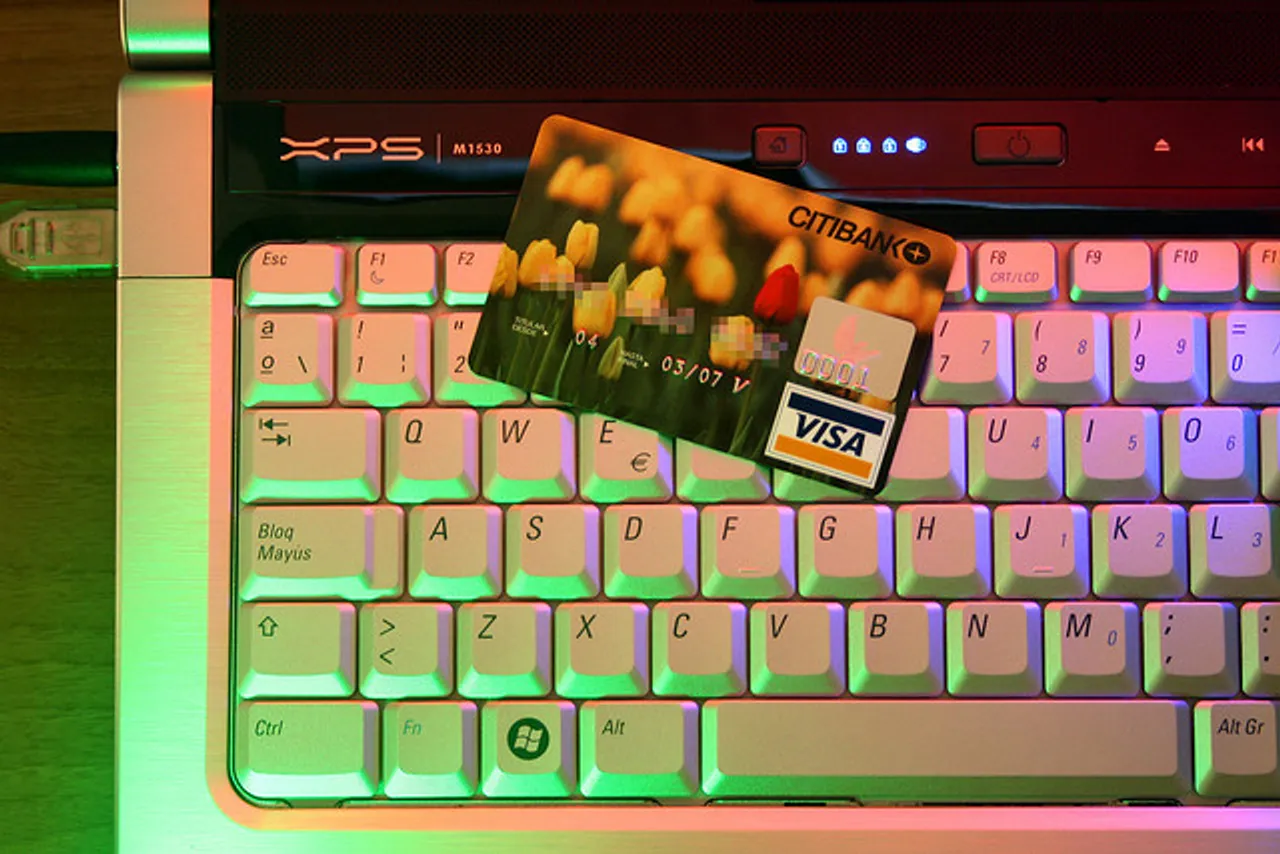 laptop online pay debit credit card shopping