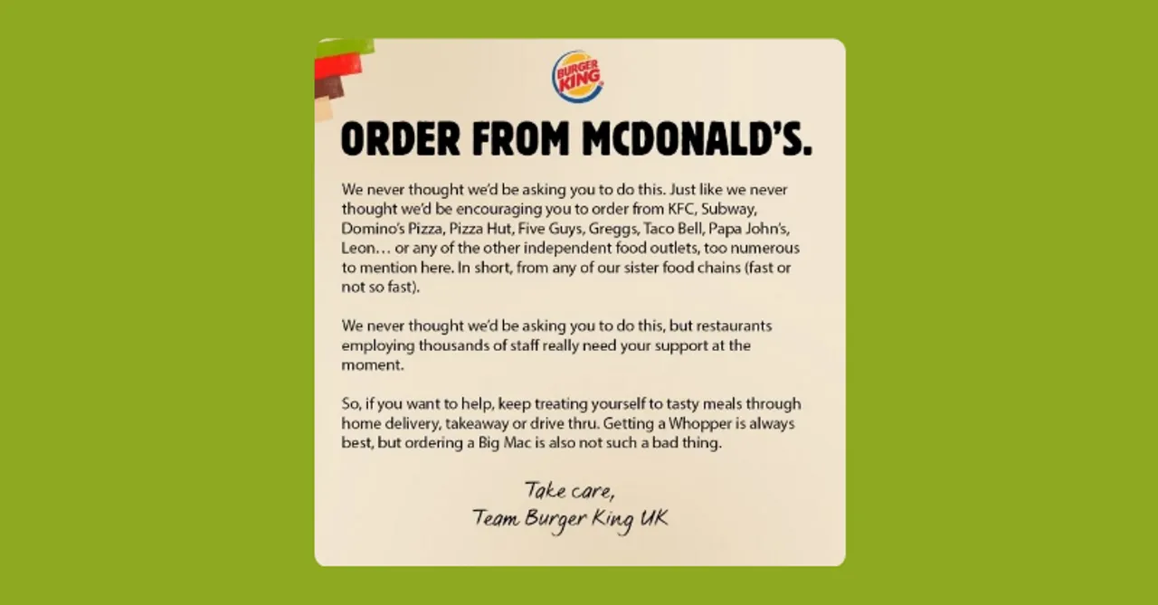 How Burger King 's 'Order from McDonald's' ad performed on social media...