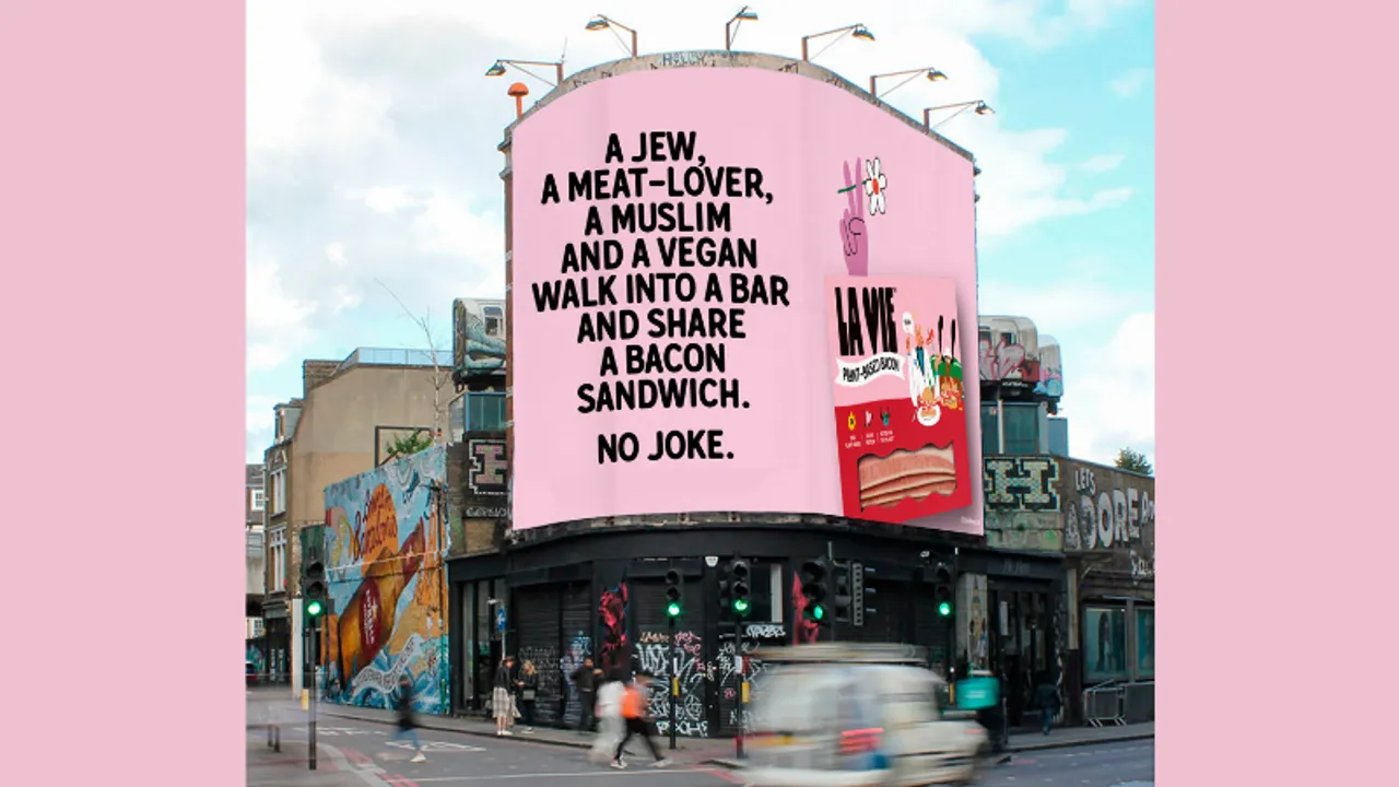 This viral La Vie Billboard unites religions to promote veganism