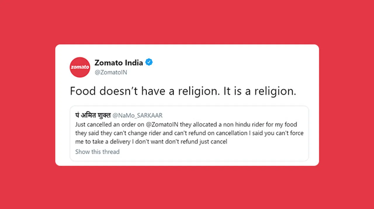 Zomato religion tweet
