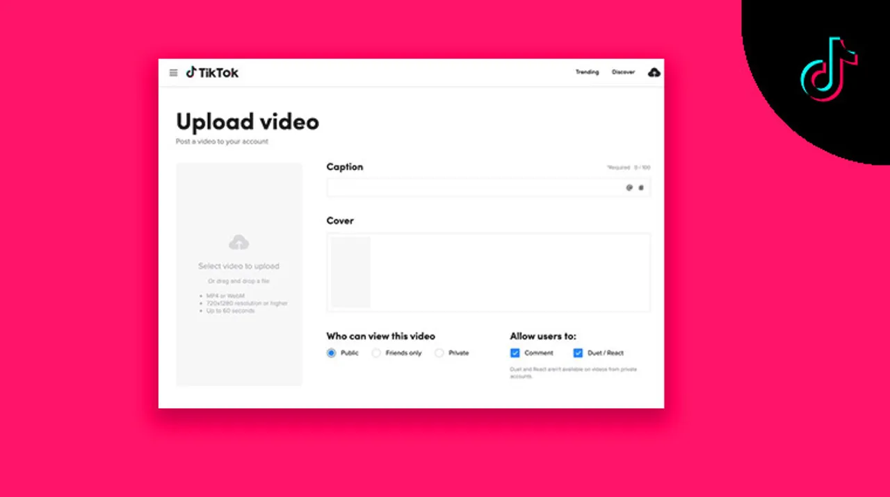 TikTok upload videos