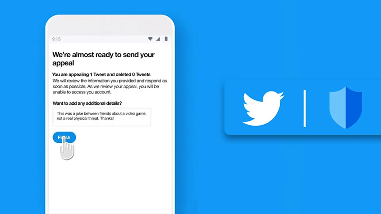 Twitter now let's you appeal an account suspension or locked account from within the app