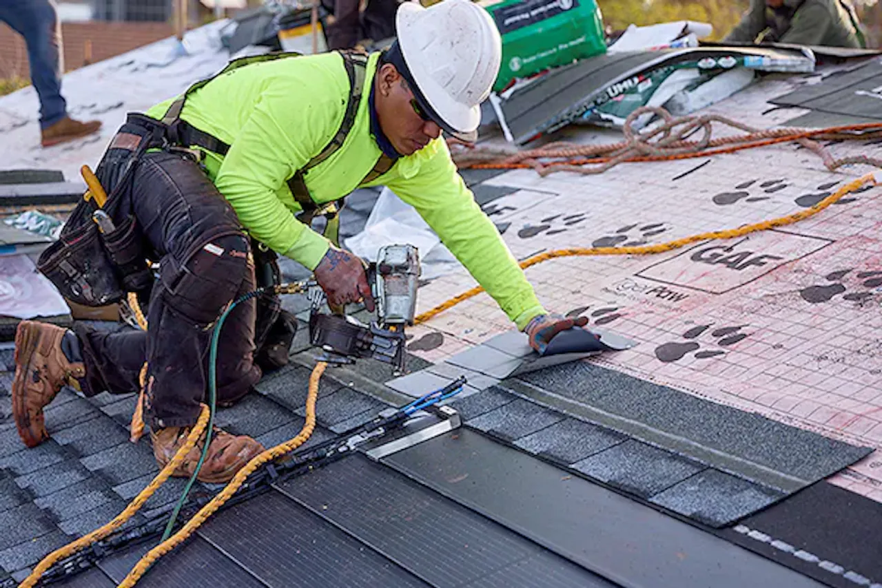 GAF's new solar shingle is compatible with Timberline asphalt shingles, offering an innovative approach to solar-integrated roofing. 