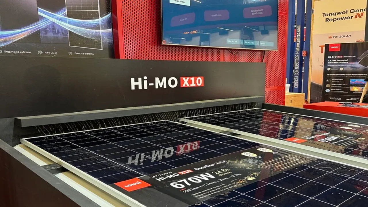 The module has integrated TaiRay wafers and HPBC 2.0 cells, achieving 670 W output with cells that have bypass features.  