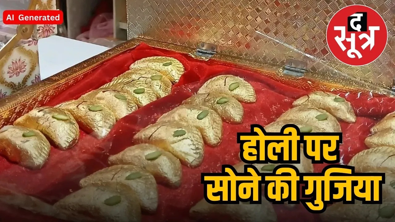 होली पर सोने से सजी गुजिया