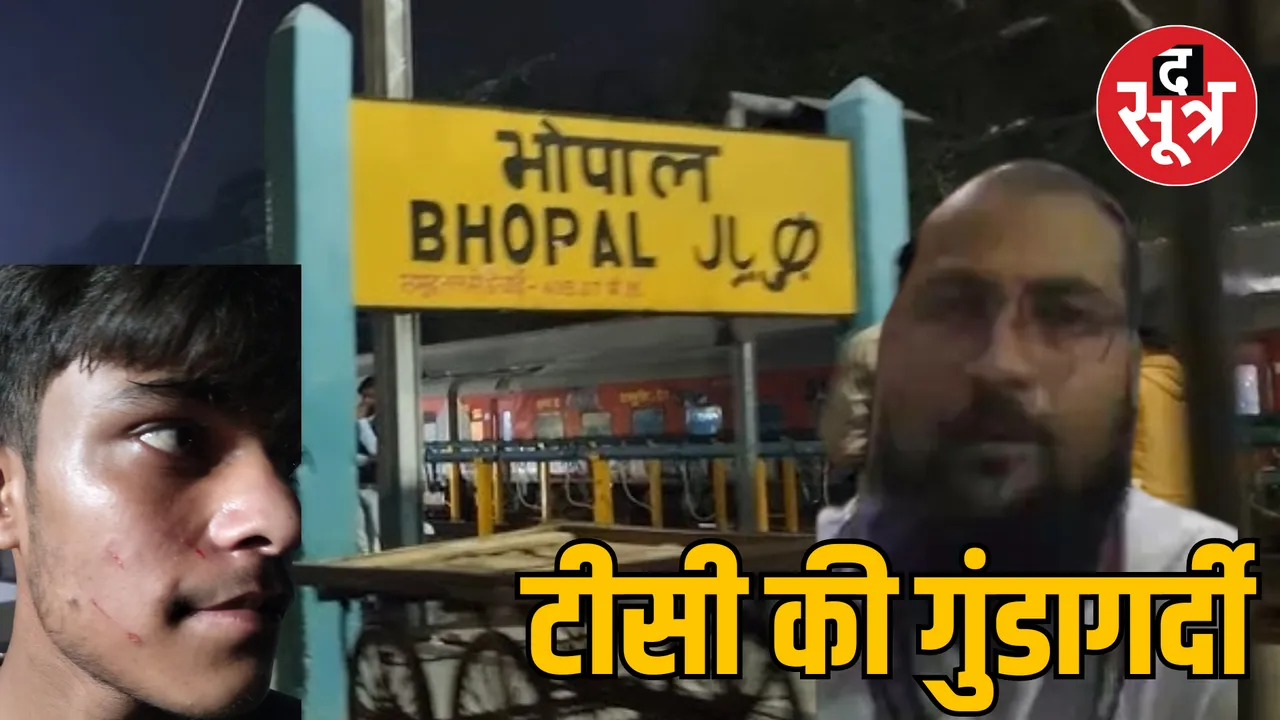 MP Bhopal railway ticket checker beats passenger