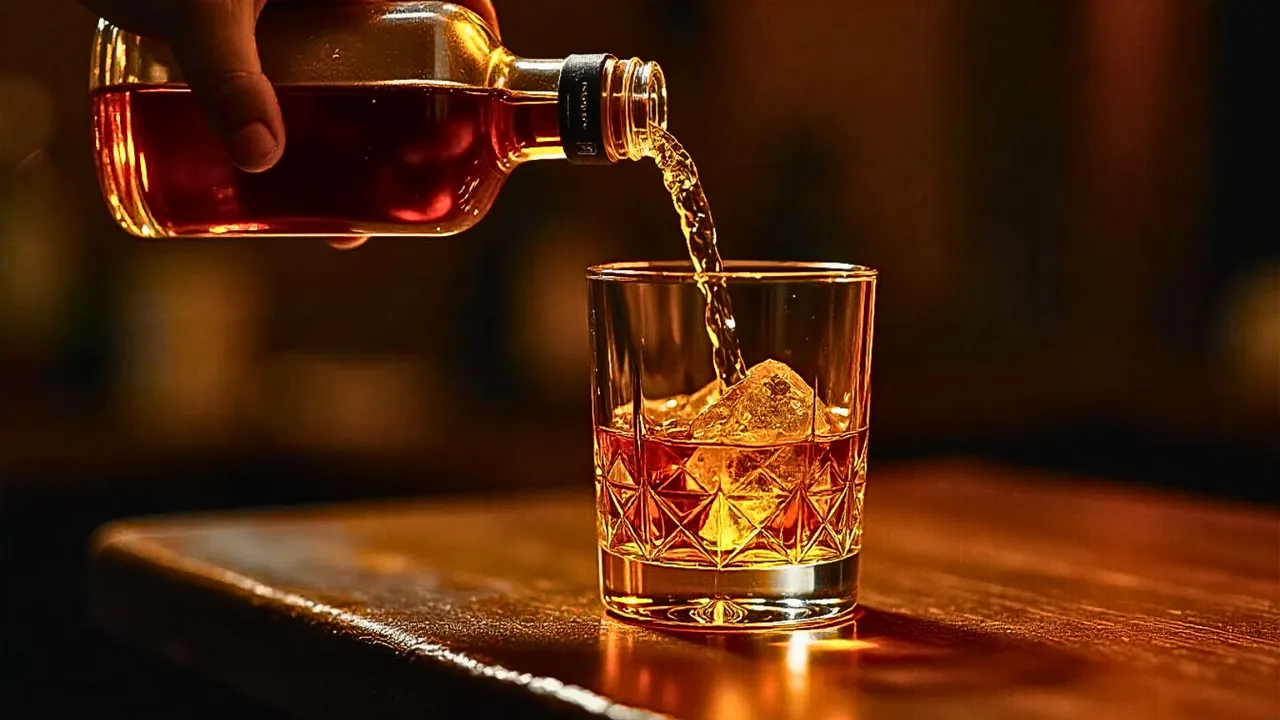 Liquor in glass