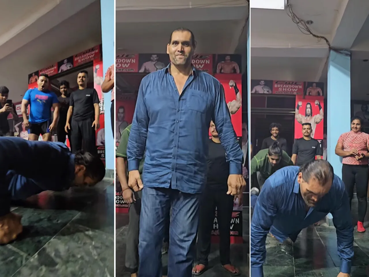 WATCH 52yearold The Great Khali's 180degree dips on his knuckles