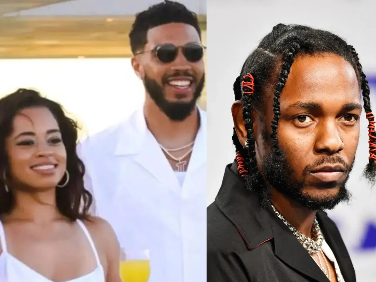 Jayson Tatum, Ella Mai and Kendrick Lamar