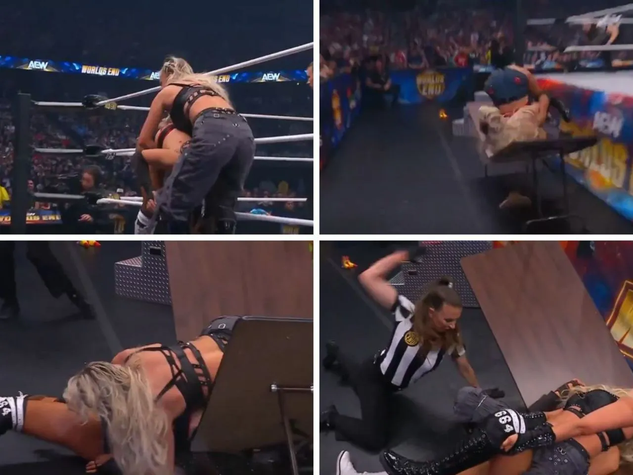 WATCH: Mariah May delivers banned Piledriver through table to Thunder Rosa at AEW Worlds End
