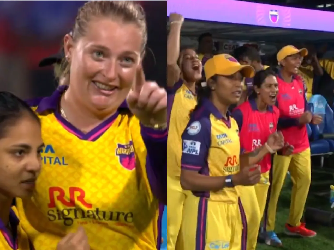 UP Warriorz Women celebrate their thrilling super-over win against Royal Challengers Bengaluru Women - Bengaluru (File Photo: Screengrab/X/WPL)