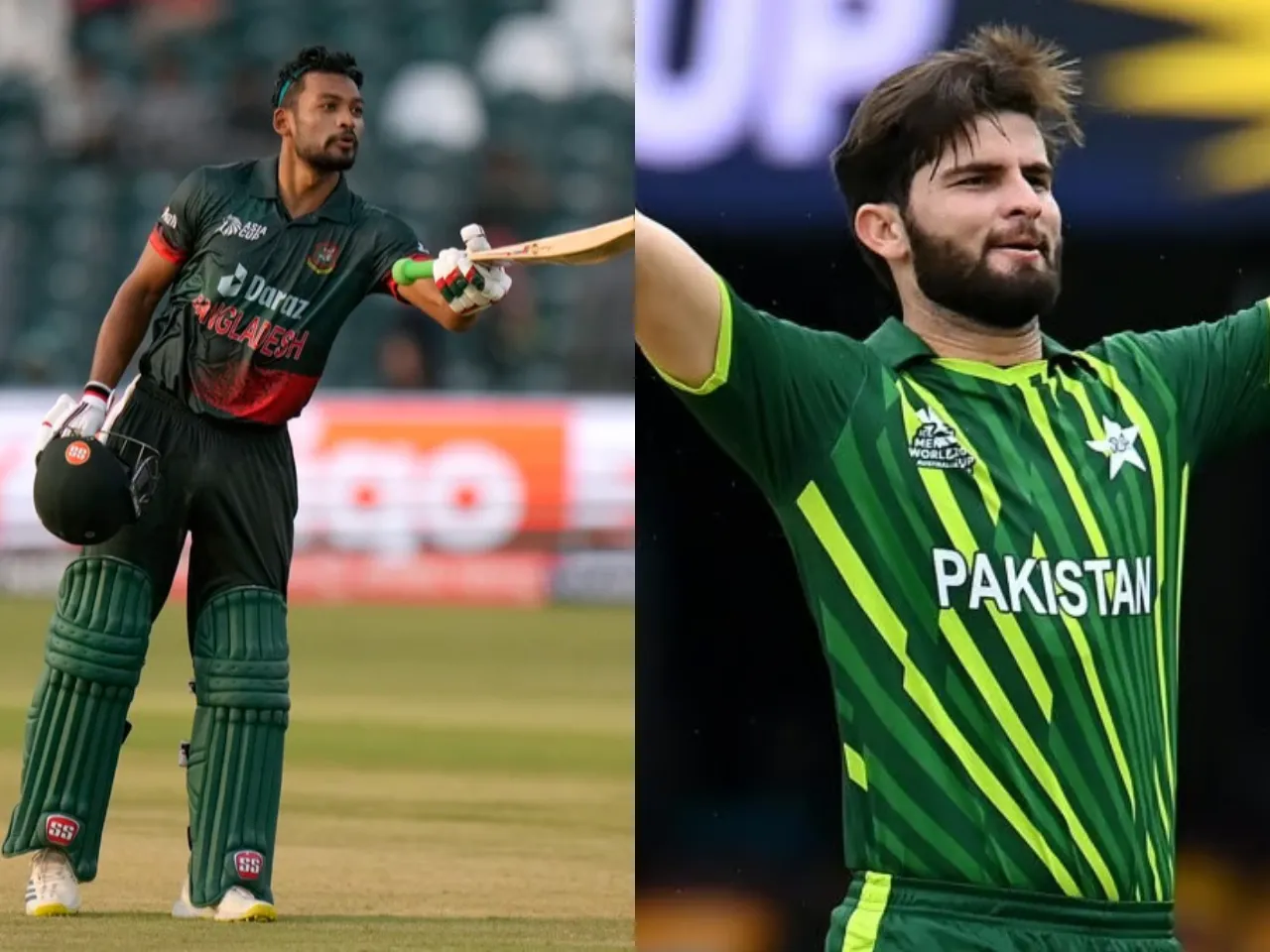 Najmul Hossain Shanto and  Shaheen Afridi (File Photo: X)