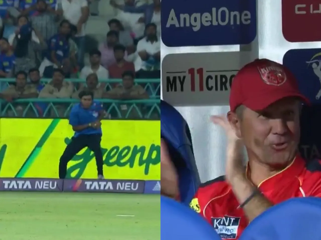 LSG vs PBKS: Ricky Ponting's reaction to ball boy's catch