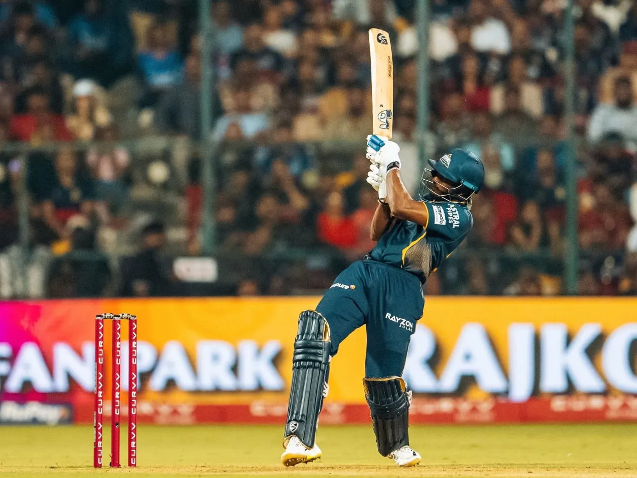 Sai Sudharsan hits Josh Hazlewood for scoop six