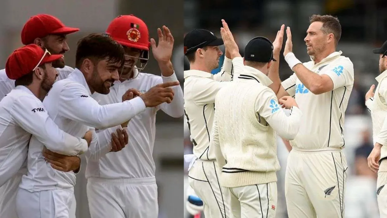 Afghanistan and New Zealand Test teams (Source: X)