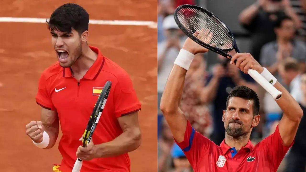 Carlos Alcaraz (L) vs Novak Djokovic (Source: X)