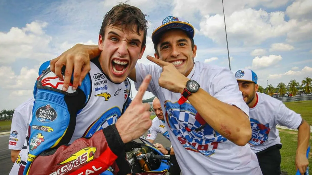 Alex Marquez with Marc Marquez