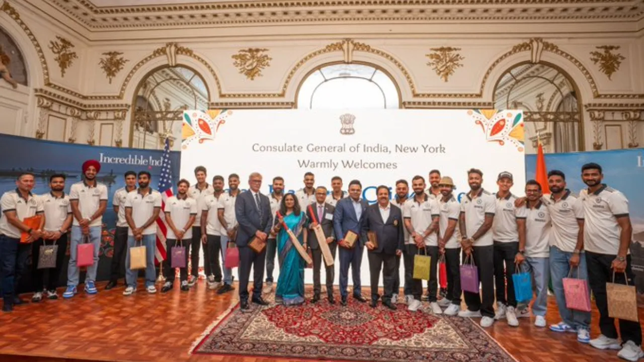 Indian Cricket Team at the Consulate General of India (File Photo: X)
