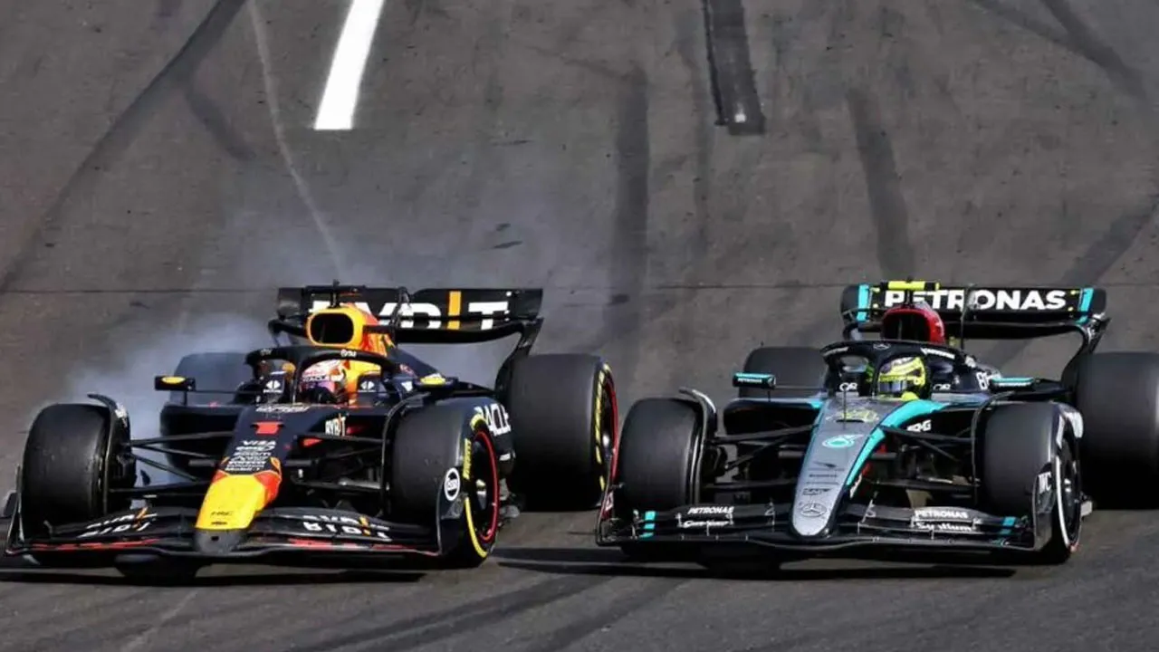 Max Verstappen and Lewis Hamilton