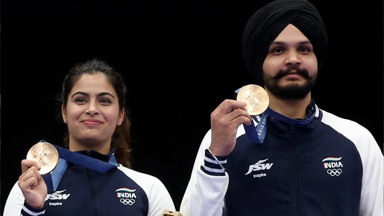 Manu Bhaker and Sarabjot Singh