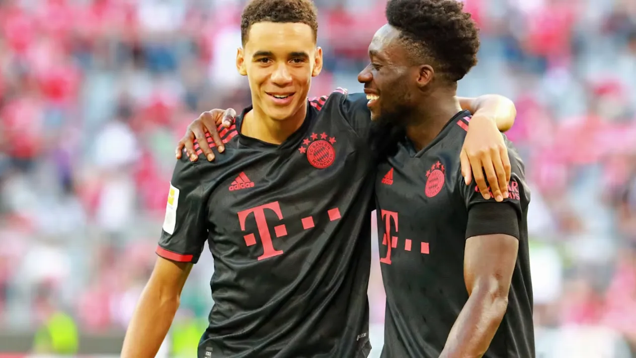 Jamal Musiala and Alphonso Davies