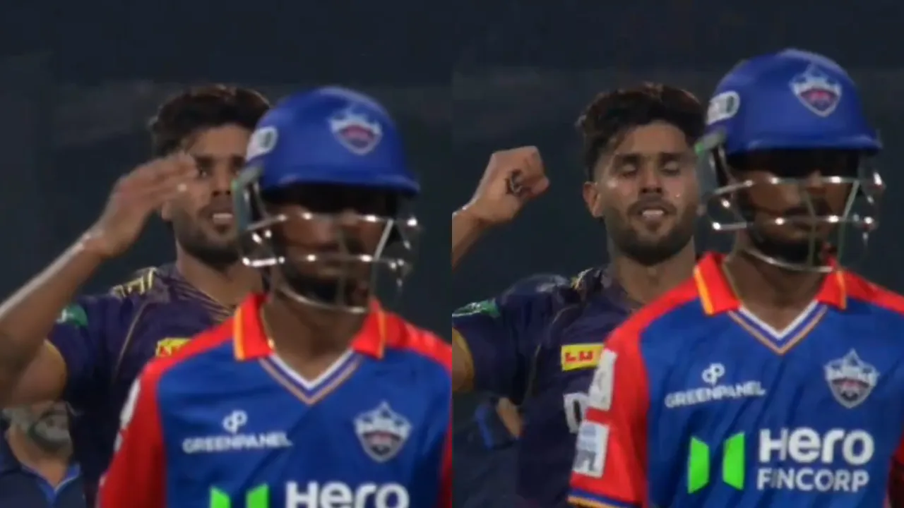 WATCH: Harshit Rana tries to recreate his flying-kiss celebration in KKR vs DC IPL 2024 clash, check out what happened next