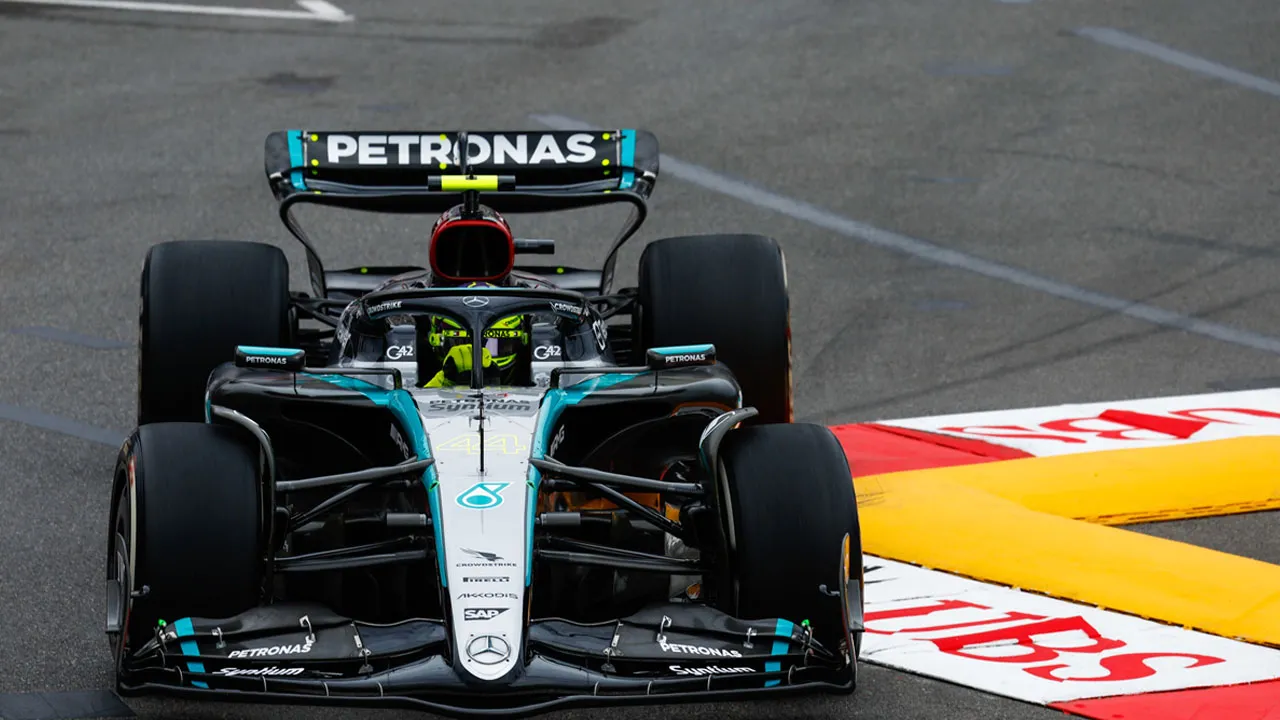 Lewis Hamilton in his Mercedes 