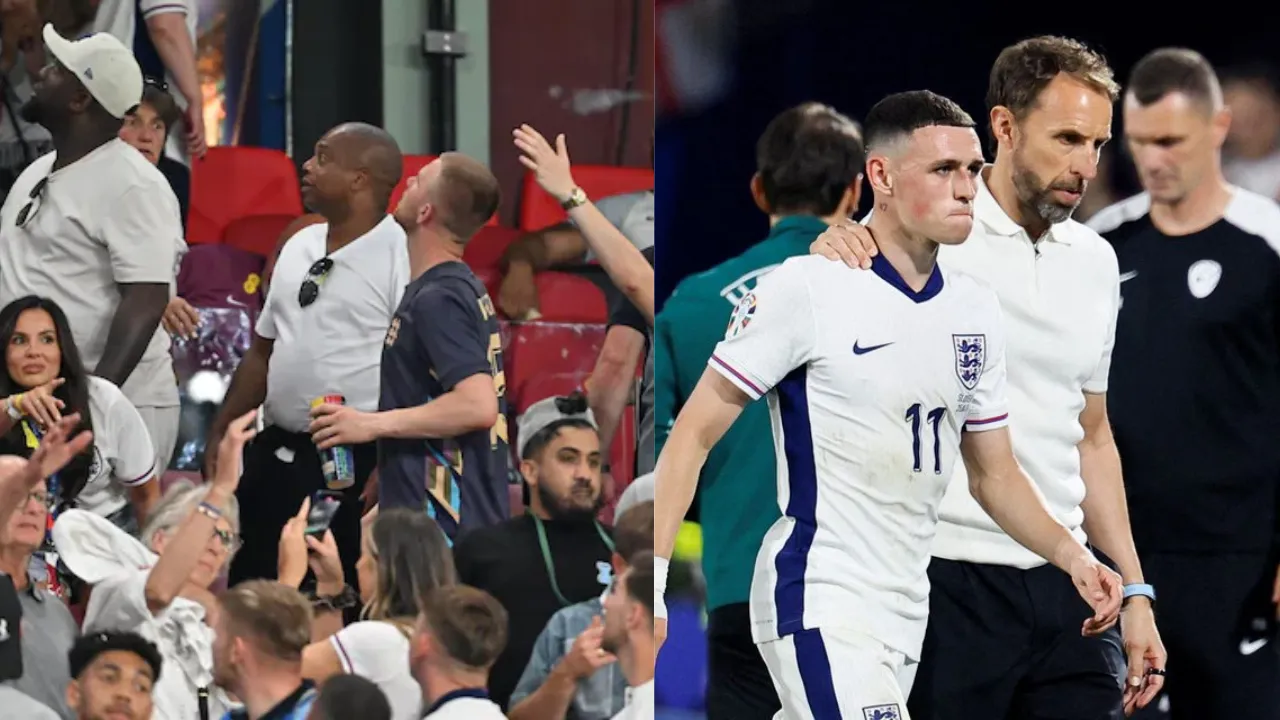 England footballers's 'family and friends' hit by beer cups after their poor display in UEFA Euro 2024
