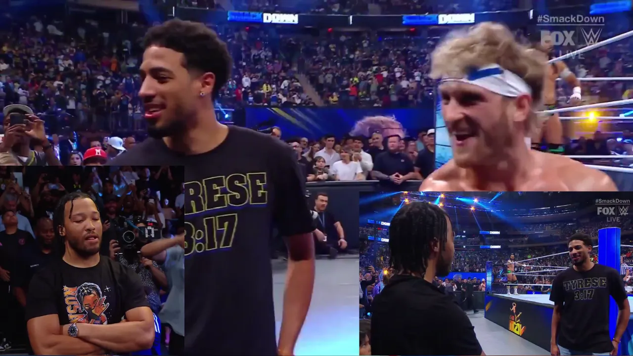 Jalen Brunson and Tyrese Haliburton appear and confront each other on WWE Smackdown