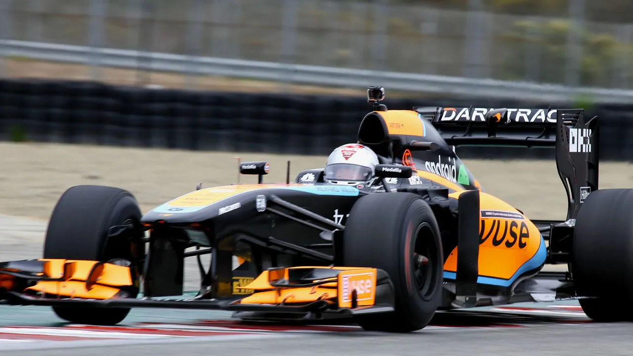 Mario Andretti driving the McLaren MP4/28a at Laguna Seca