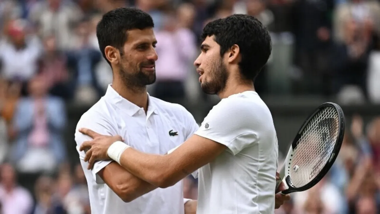 Novak Djokovic and Carlos Alcaraz (Source: X)