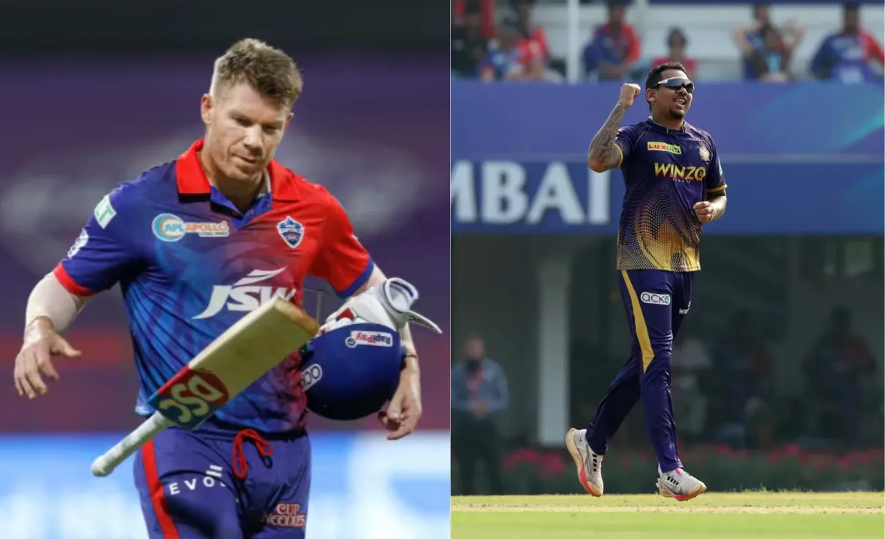 David Warner vs Sunil Narine