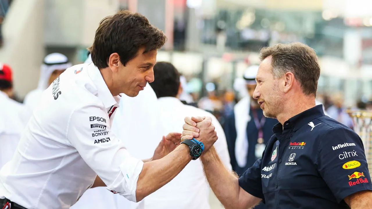 Toto Wolff with Christian Horner