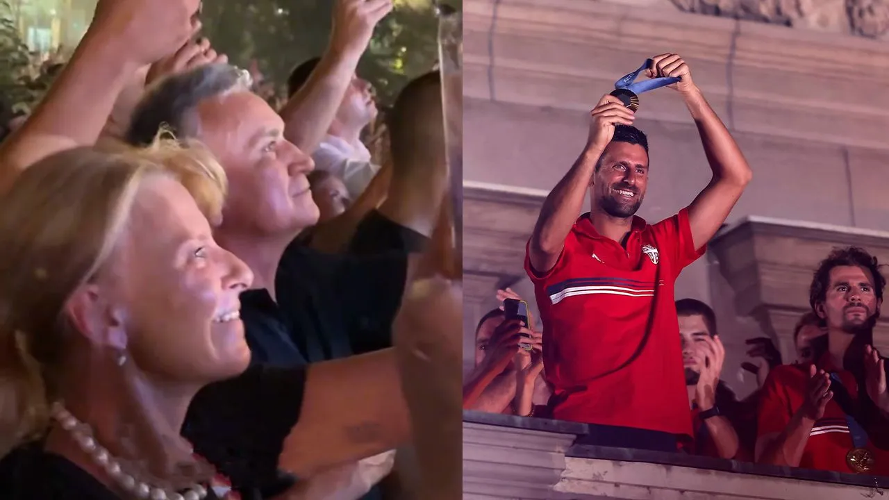 Novak Djokovic's parents watching their son gets celebrated (Source: X)