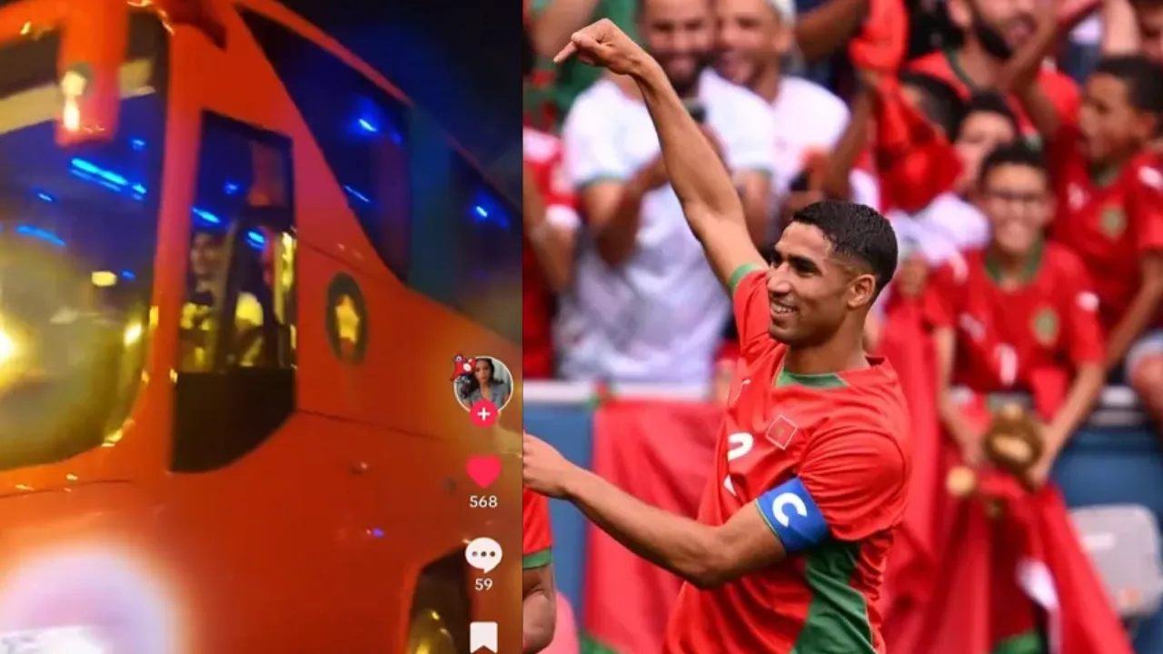 Achraf Hakimi drives Morocco team bus